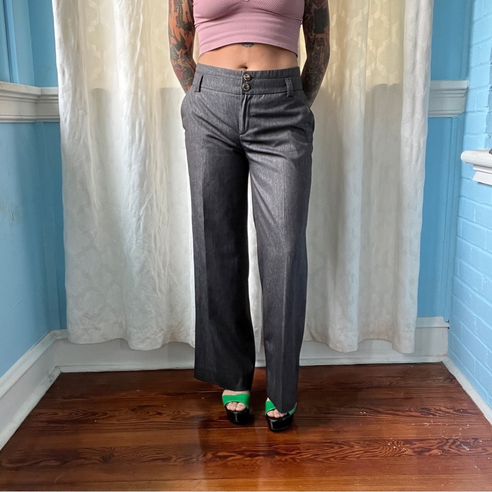 Anthropology Elevenses Gray Wide-Leg Trousers